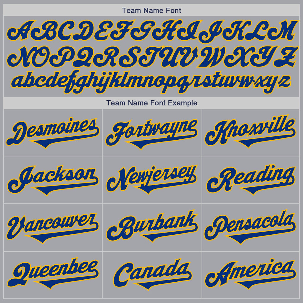Custom Gray Royal-Gold Authentic Two Tone Baseball Jersey