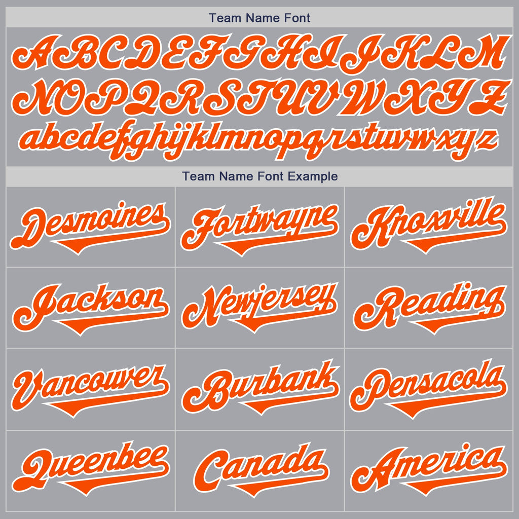 Custom Gray Orange-White Authentic Two Tone Baseball Jersey