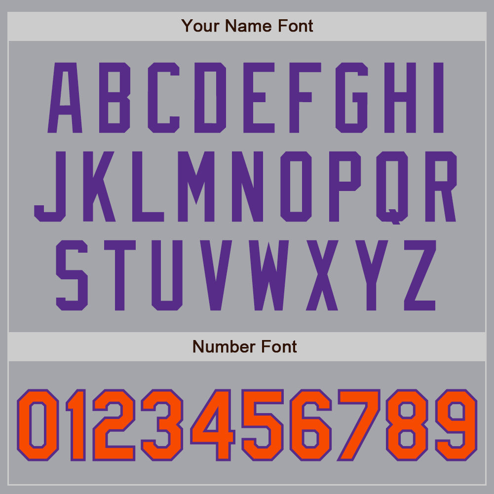 Custom Gray Orange-Purple Authentic Two Tone Baseball Jersey