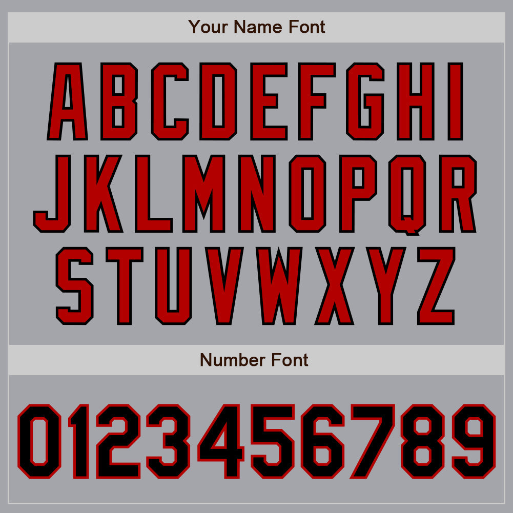 Custom Gray Black-Red Authentic Two Tone Baseball Jersey