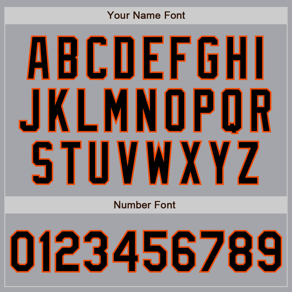 Custom Gray Black-Orange Authentic Two Tone Baseball Jersey