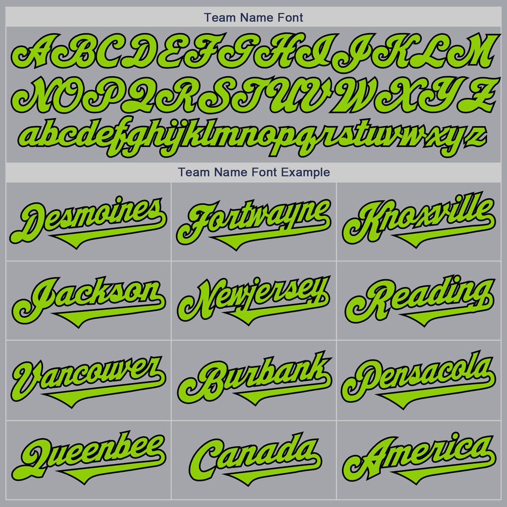 Custom Gray Neon Green-Black Authentic Two Tone Baseball Jersey