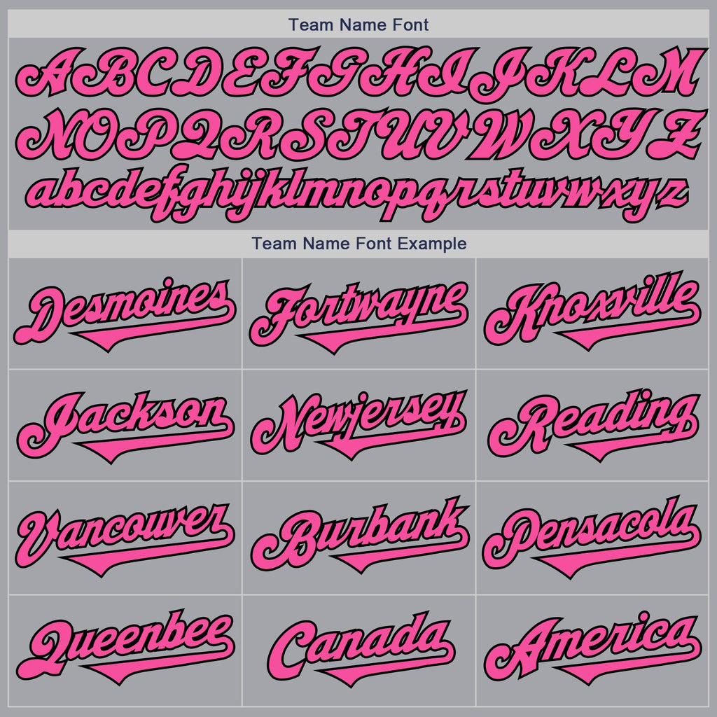 Custom Gray Pink-Black Authentic Two Tone Baseball Jersey