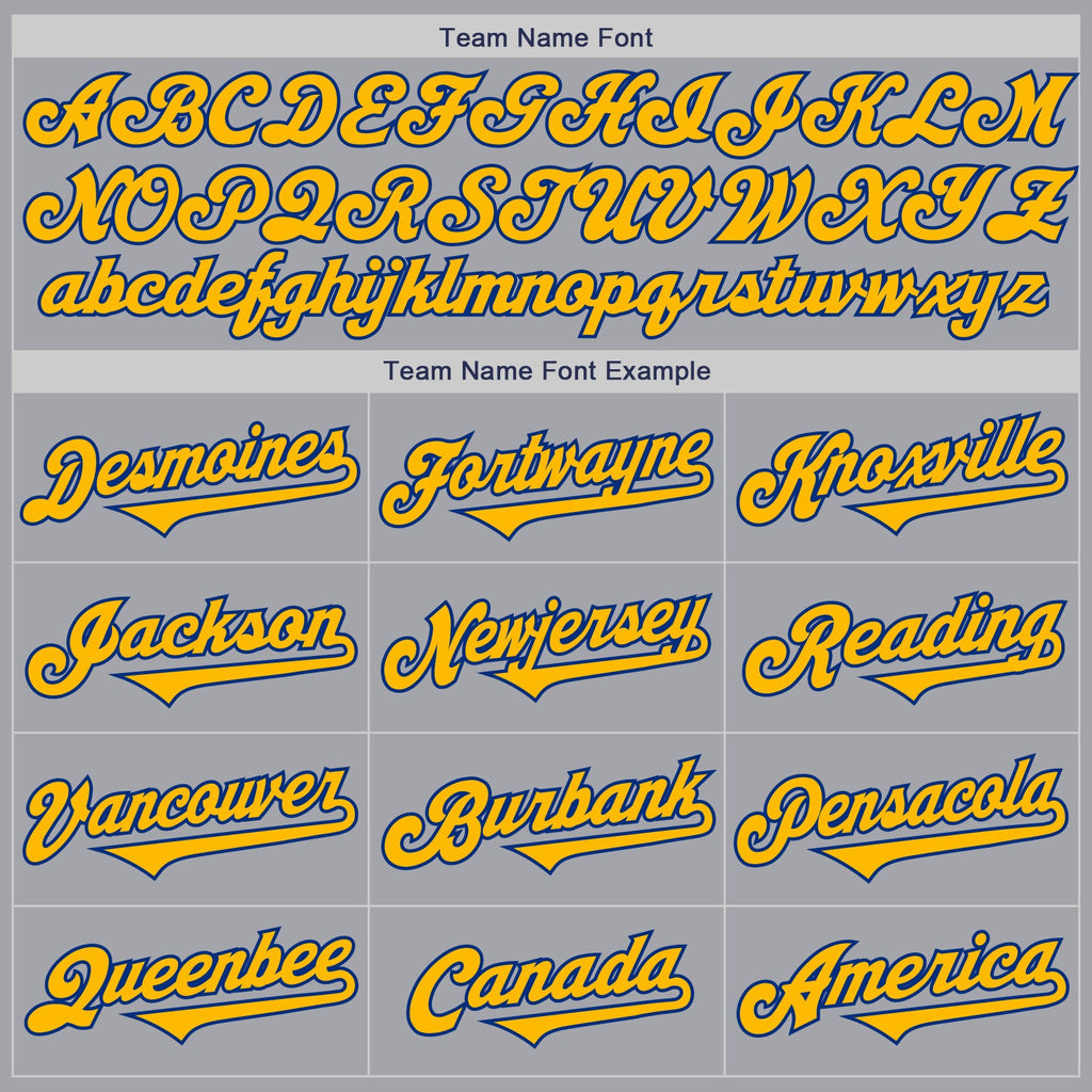 Custom Gray Gold-Royal Authentic Two Tone Baseball Jersey