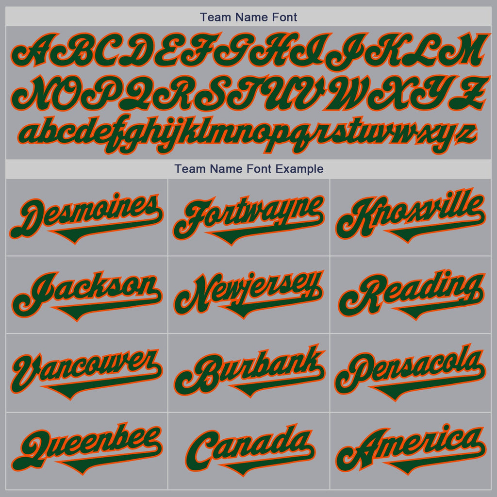 Custom Gray Green-Orange Authentic Two Tone Baseball Jersey