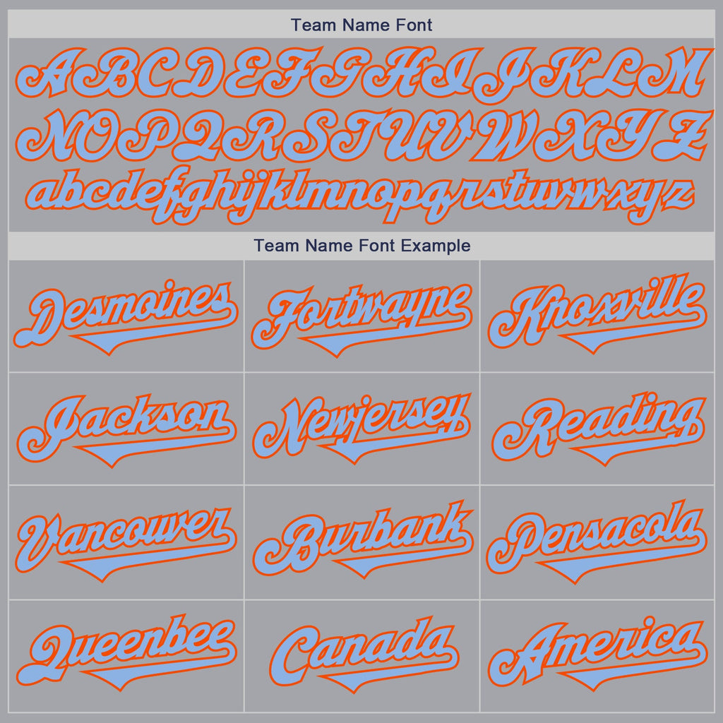 Custom Gray Light Blue-Orange Authentic Two Tone Baseball Jersey