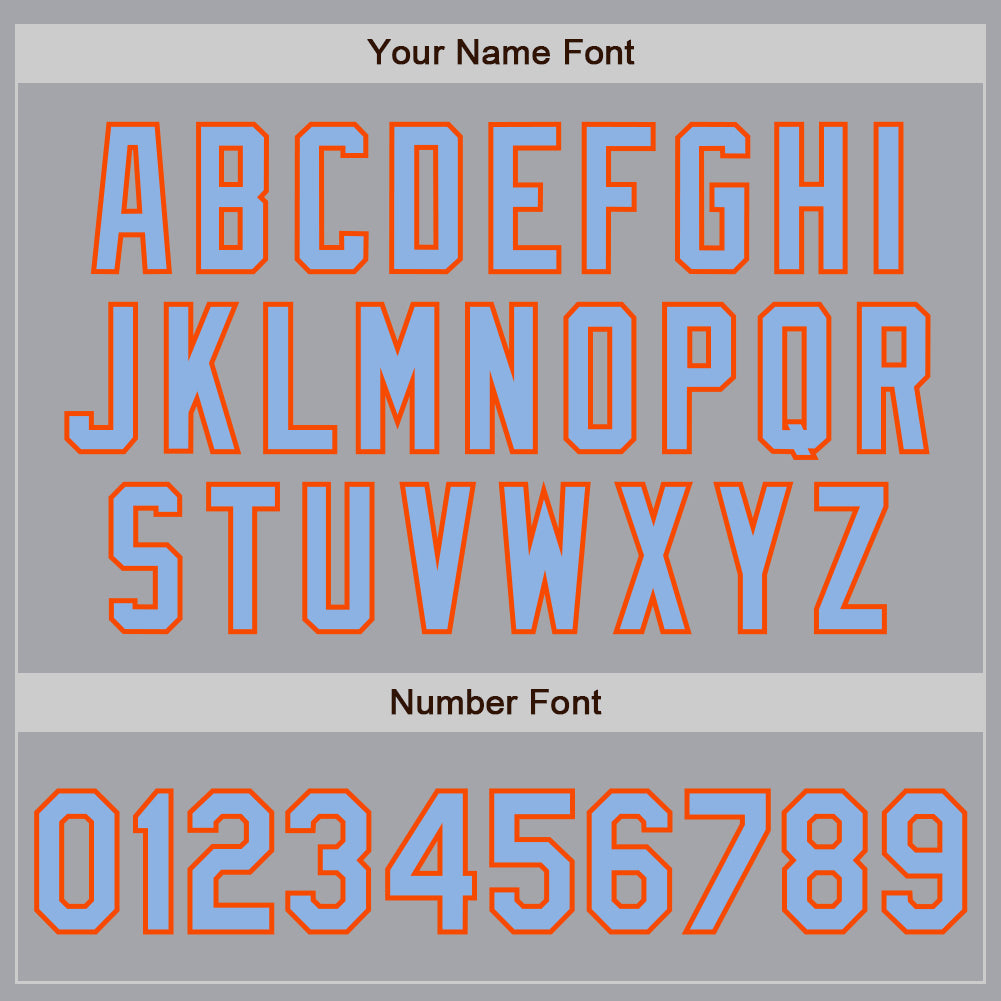Custom Gray Light Blue-Orange Authentic Two Tone Baseball Jersey