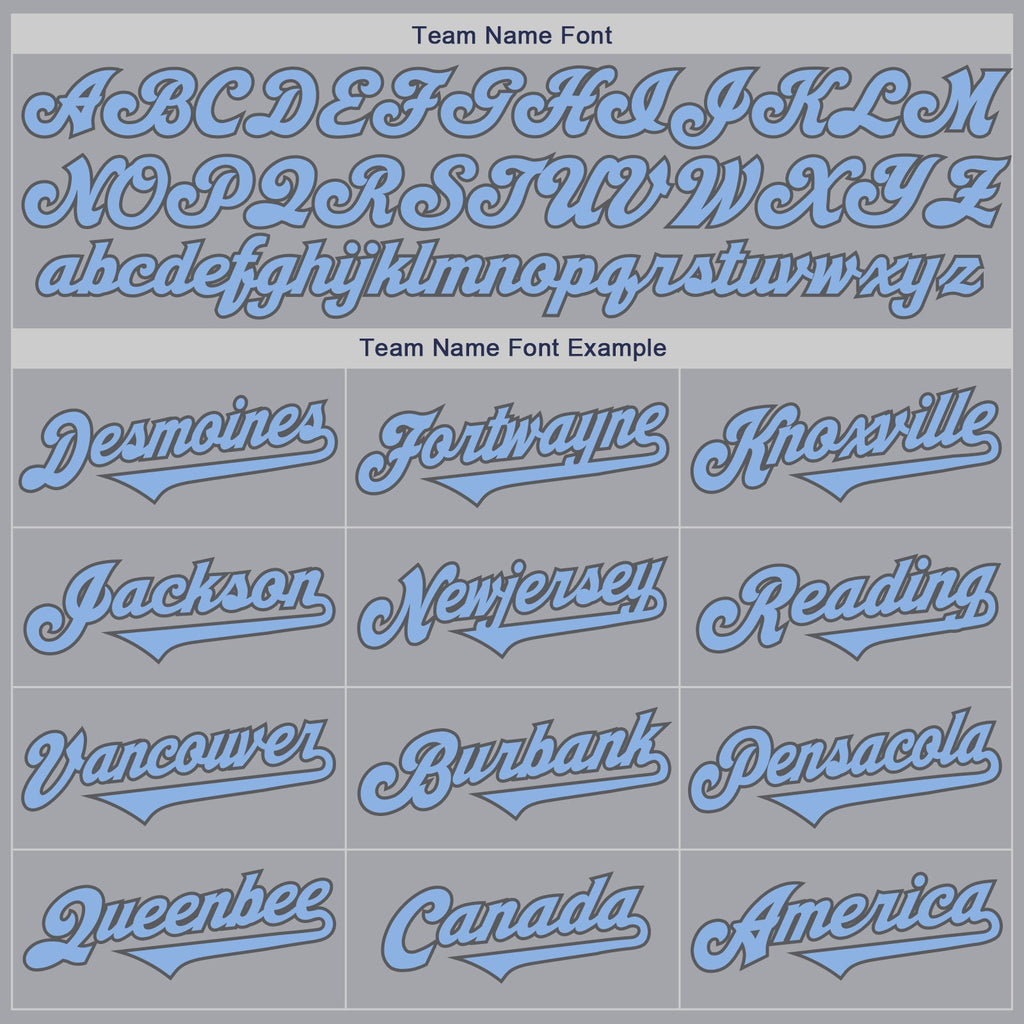 Custom Gray Light Blue-Steel Gray Authentic Two Tone Baseball Jersey
