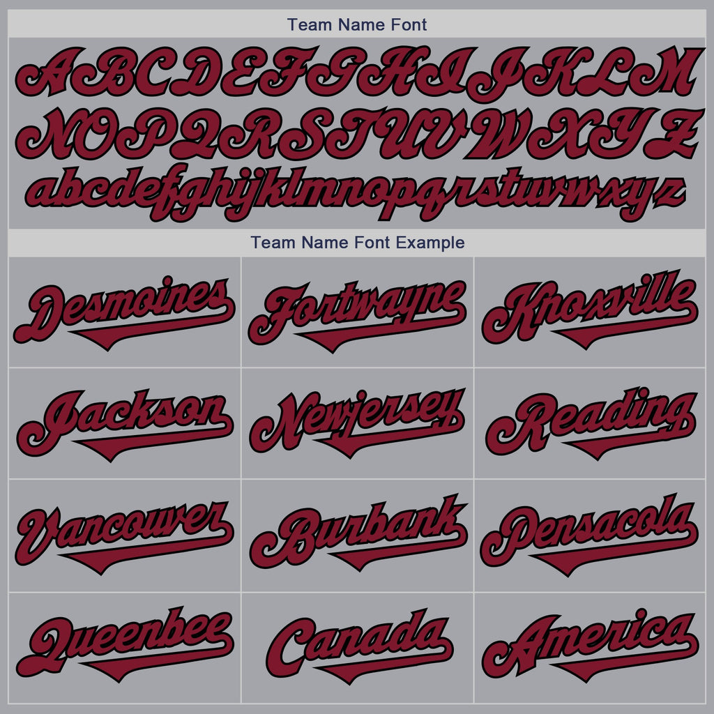 Custom Gray Crimson-Black Authentic Two Tone Baseball Jersey