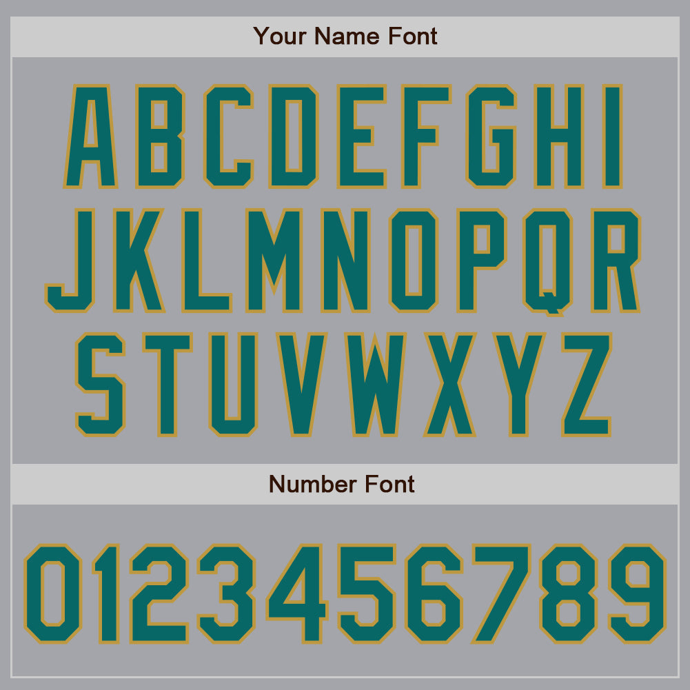 Custom Gray Teal-Old Gold Authentic Two Tone Baseball Jersey