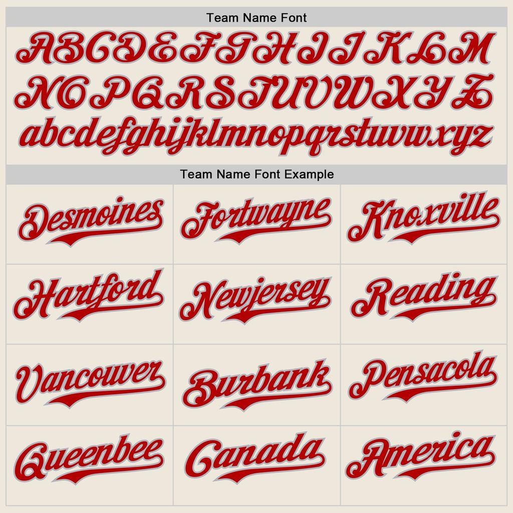 Custom Cream Red Pinstripe Gray Authentic Two Tone Baseball Jersey