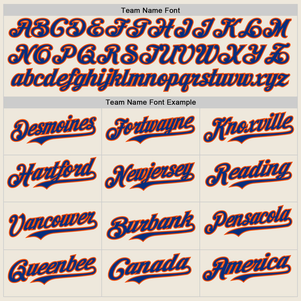 Custom Cream Royal Pinstripe Orange Authentic Two Tone Baseball Jersey