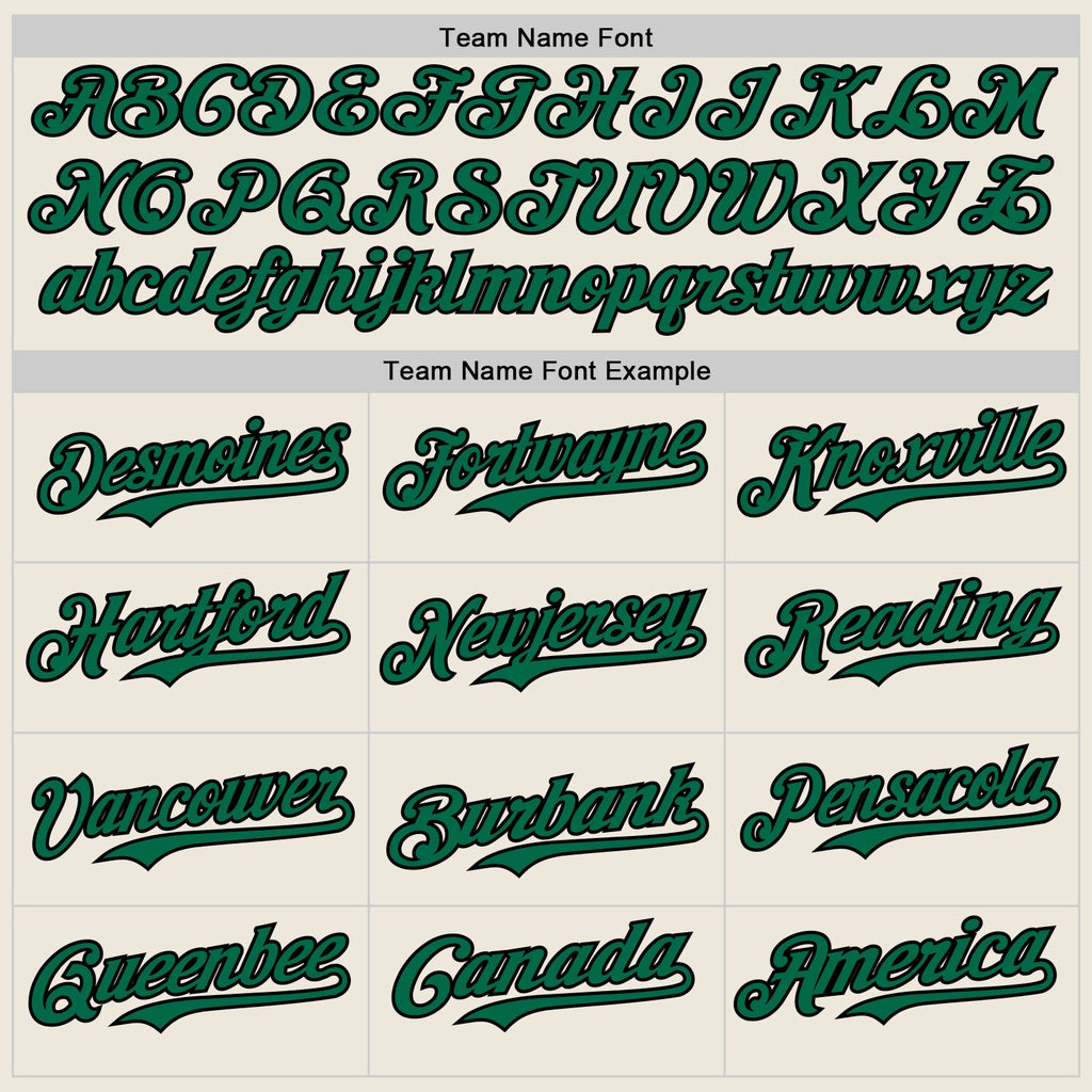 Custom Cream Kelly Green Pinstripe Black Authentic Two Tone Baseball Jersey