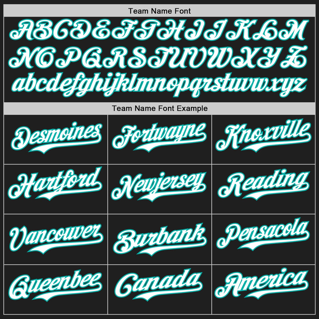 Custom Black Aqua Pinstripe White Authentic Two Tone Baseball Jersey