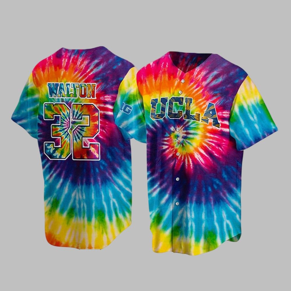 UCLA Honors The Late Bill Walton Tie Dye Baseball Jersey - Grishko.com