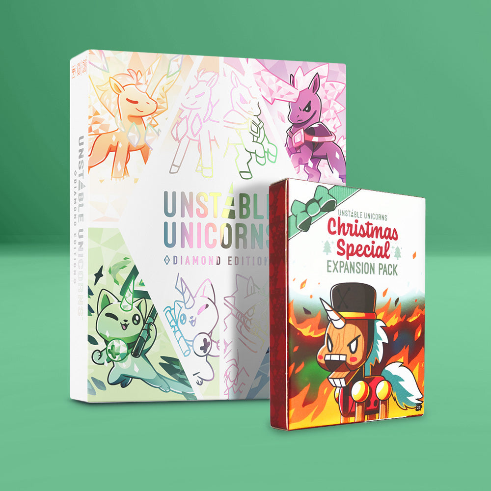 Unstable Unicorns: Diamond Edition: Base Game + Christmas Expansion Bundle