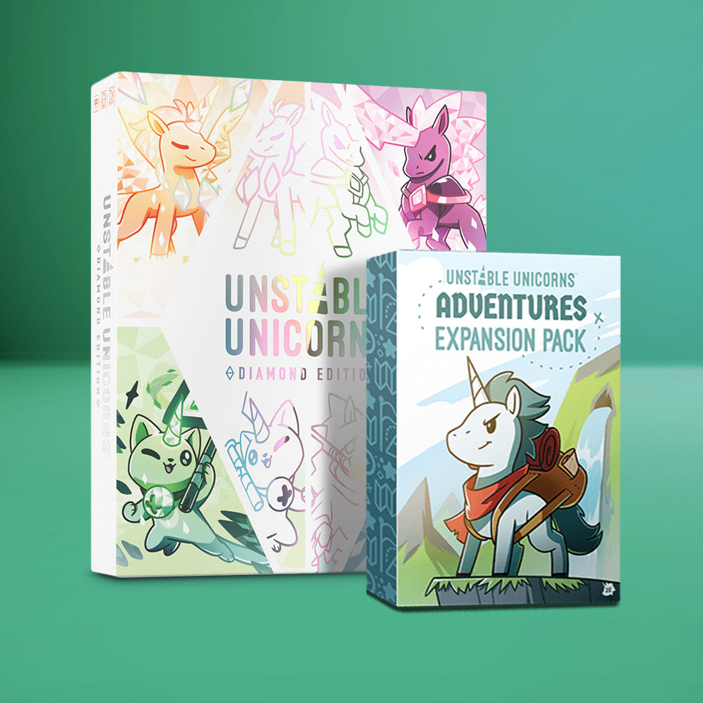Unstable Unicorns: Diamond Edition: Base Game + Adventures Expansion Bundle