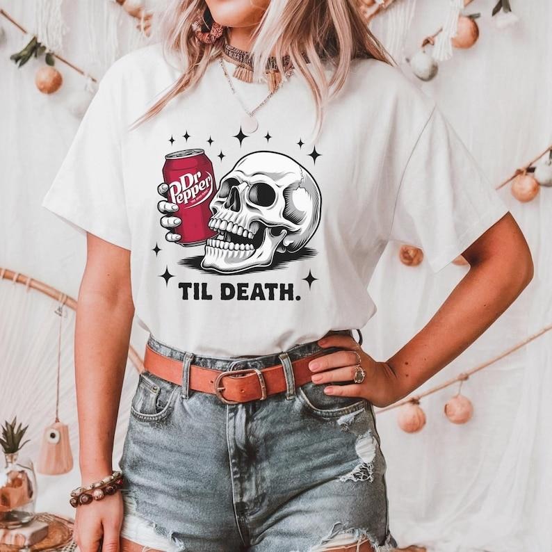 [Up 5XL] Til Death Dr Pepper Shirt Retro Dr Pepper Soda Lovers T-Shirts