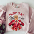 [Up 5XL] Trump Is My Valentine Shirt Red Suit Trump Valentine Shirt Trump Trump Supporter Maga Red Rose T-Shirts