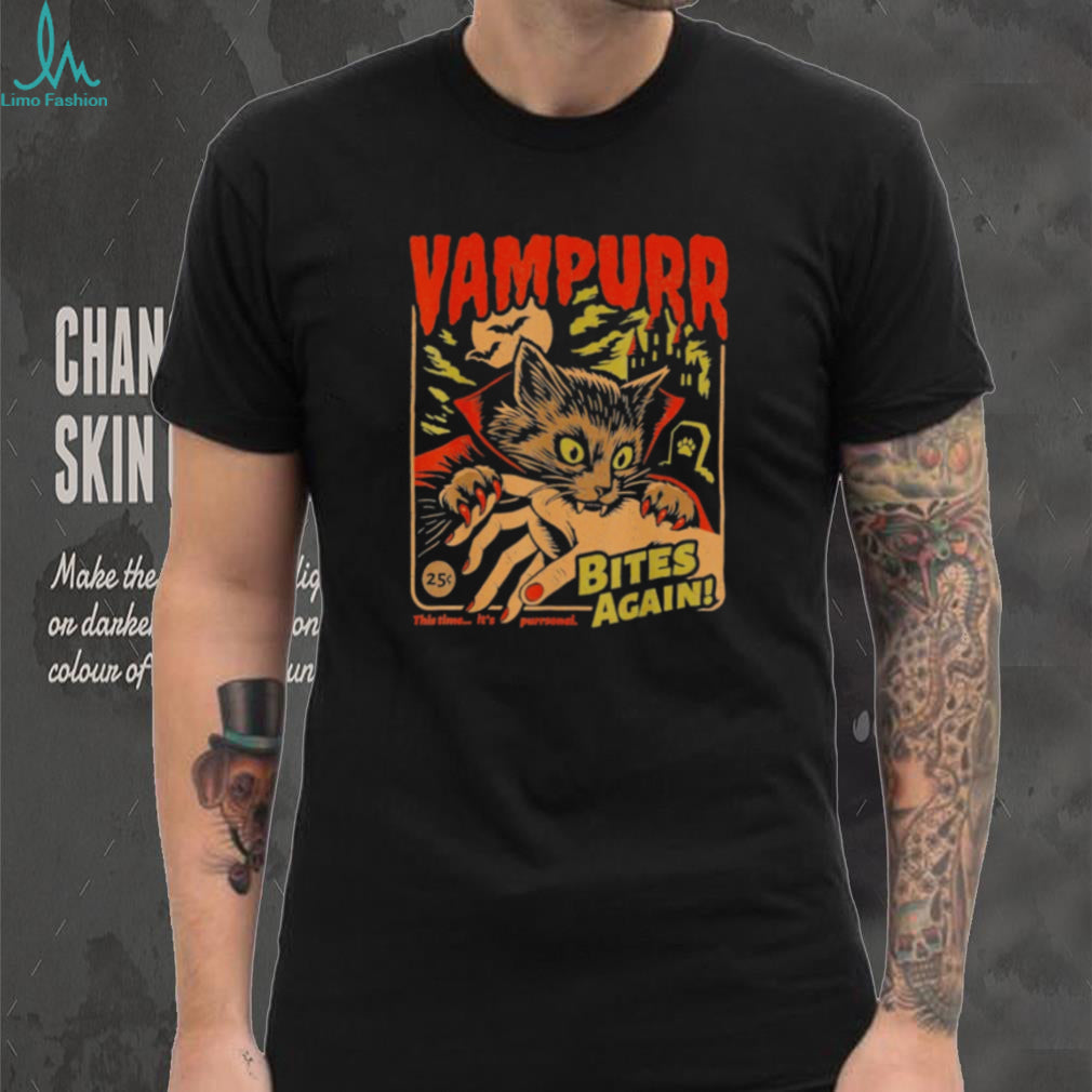Vampurr Bites Again Vampire Cat Halloween shirt