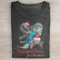 Vintage I Want Hippopotamus Funny Moo Deng Santa Claus Funny T-Shirts