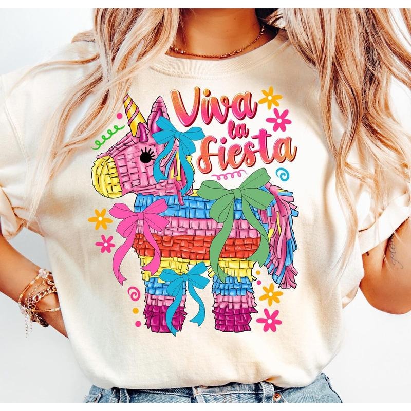 Viva La Fiesta Mexican Pinata Coquette Bow Shirt Mexican Party Fiesta T-Shirts