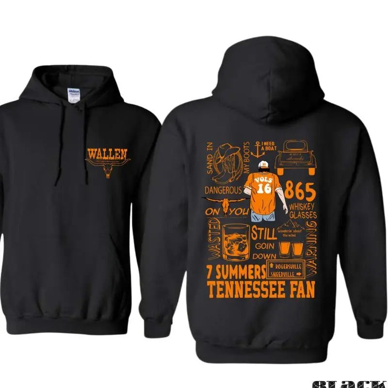 Wallen Tennessee Fan Vibrant Tribute Tennessee Spirit VOLS Graphics True Fans Whiskey Lovers T-Shirts