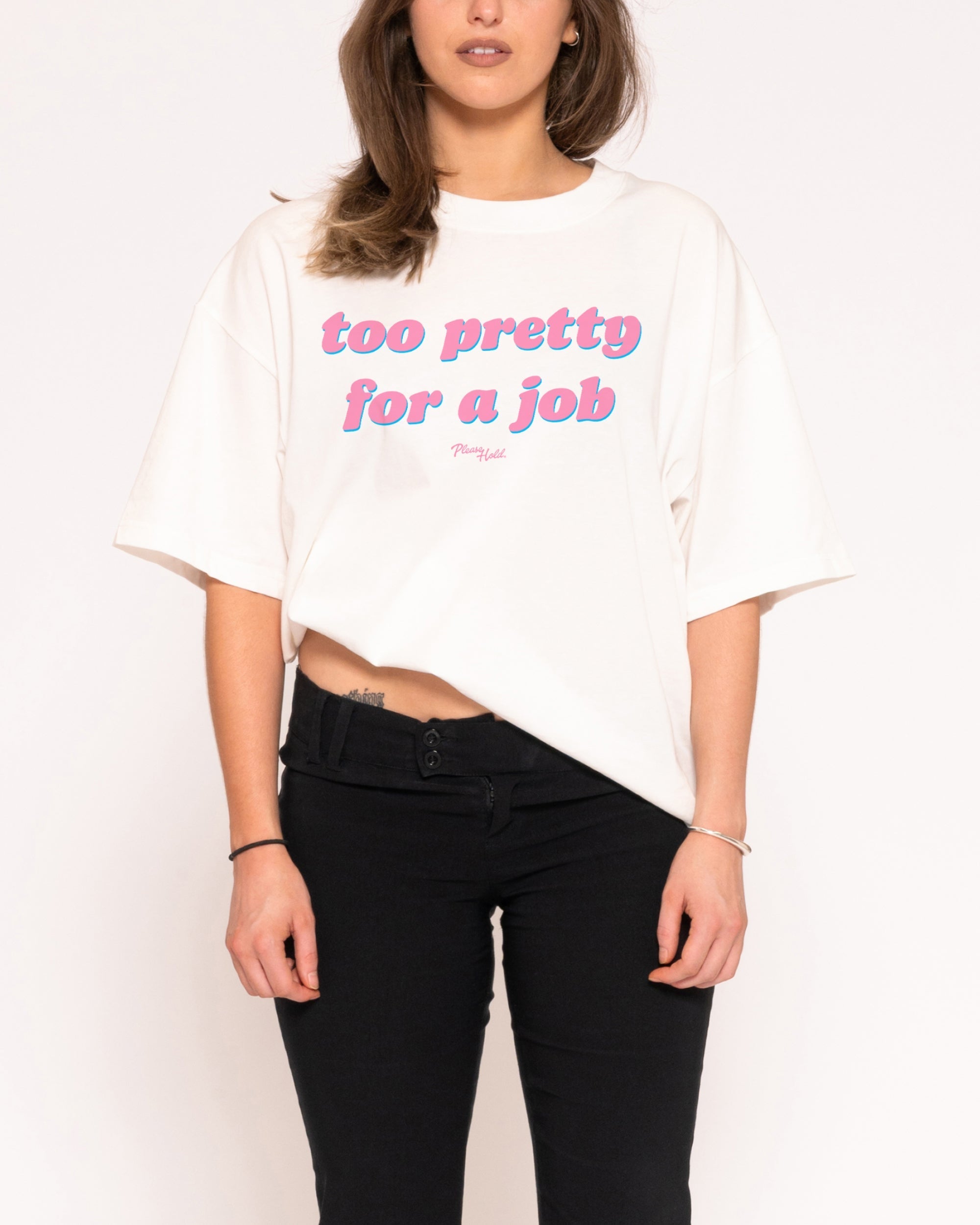 Too Pretty For A Job Boxy Crop Tee