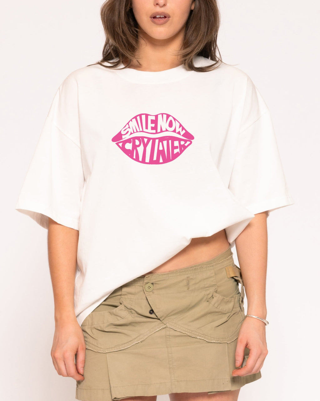 Smile Now, Cry Later Boxy Crop Tee