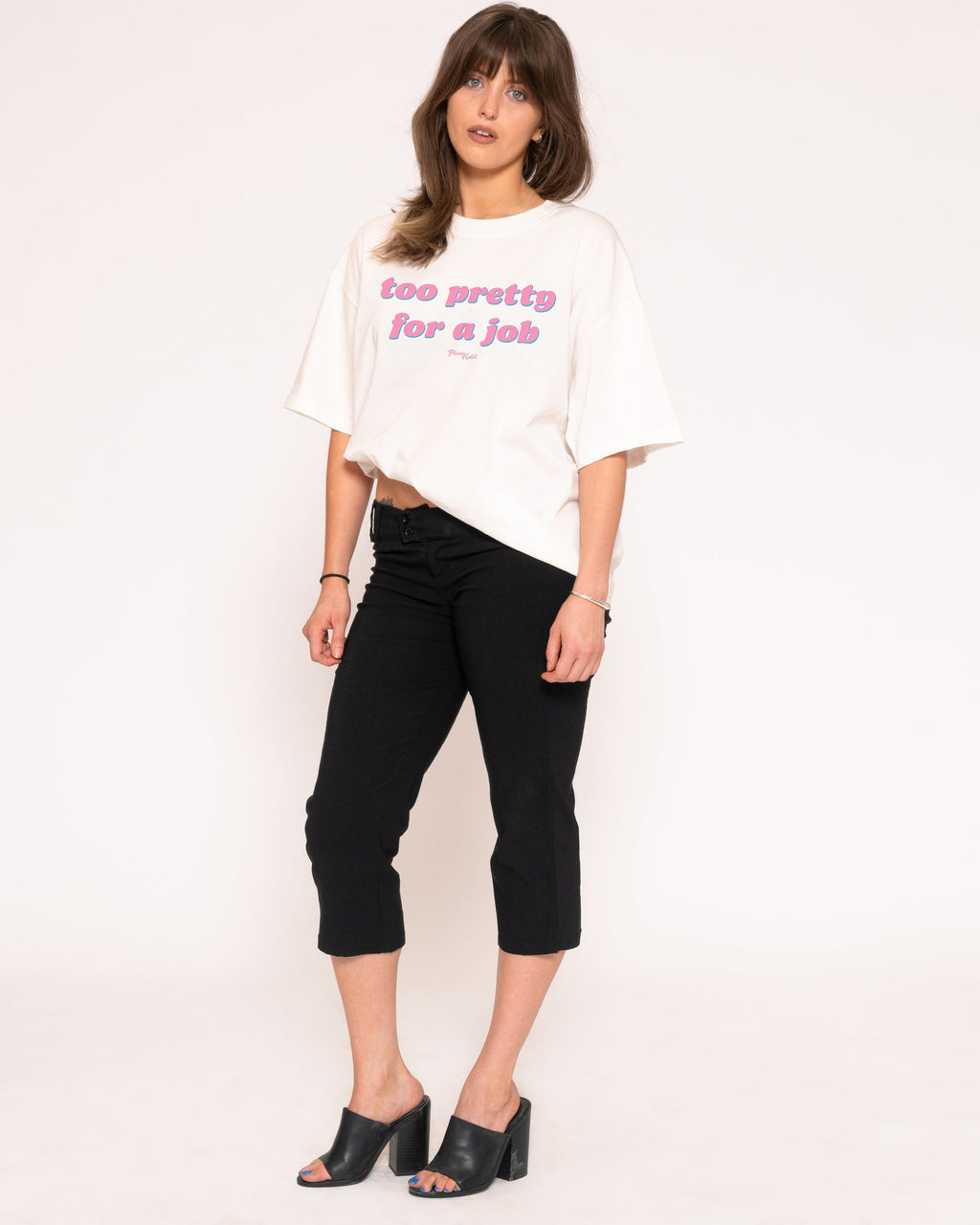 Too Pretty For A Job Boxy Crop Tee