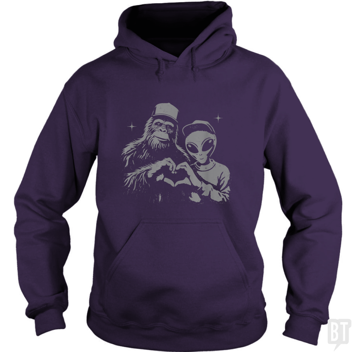 Bigfoot And Alien Hoodie