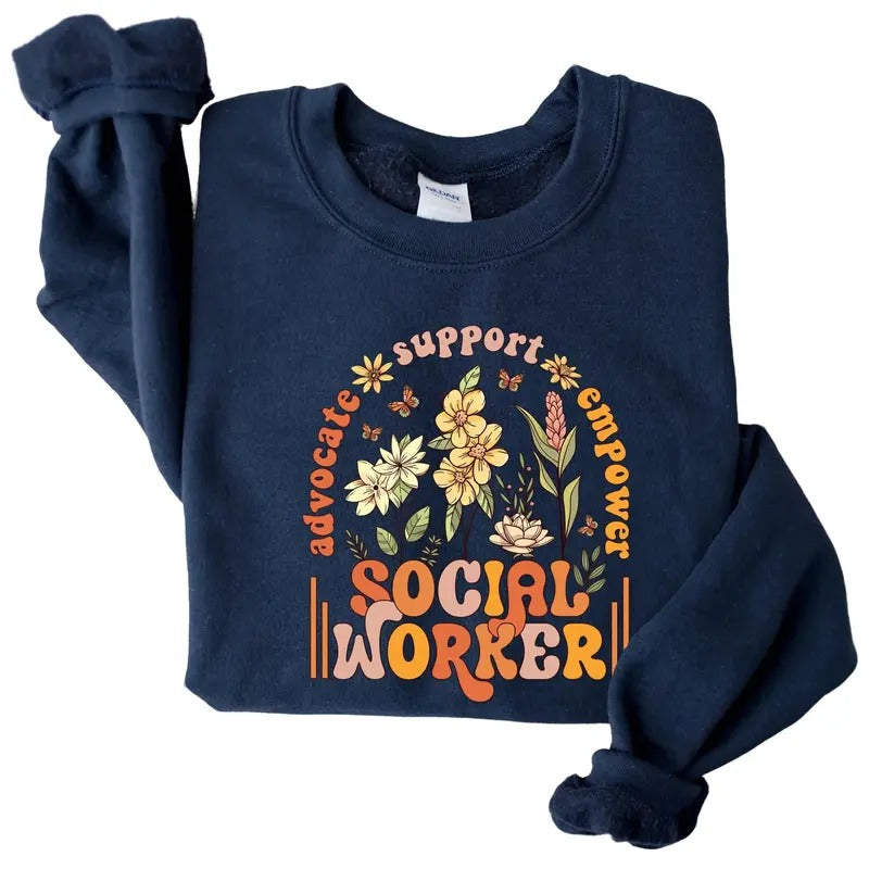 Wildflower Social Worker Social Worker School Social Worker Shirts Sayings Low Battery Tops Casual Menswear T-Shirts