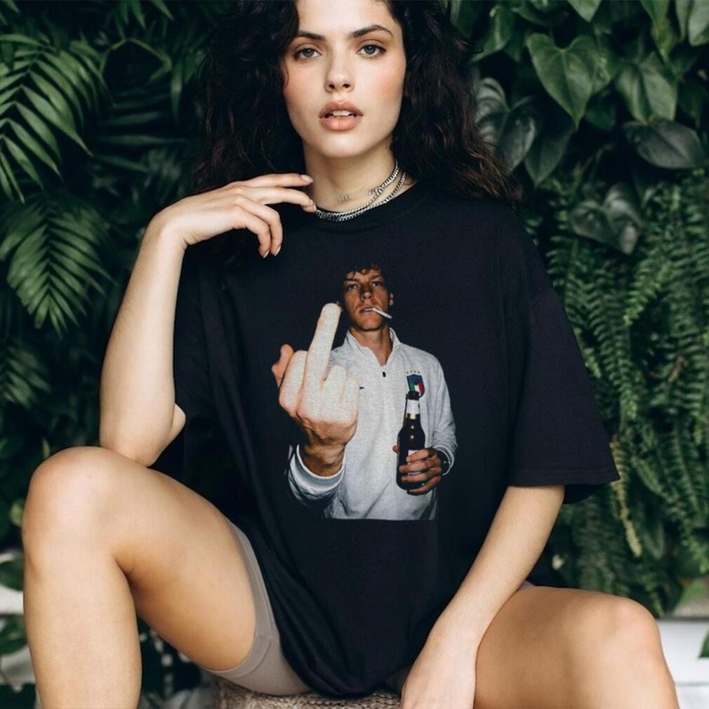 Wimbledon 2026 Men’s Singles Champion Italy Jannik Sinner Tennis middle finger shirt