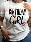 Girl Print Round Neck Casual Short Sleeve Daily All Seasons T-Shirts