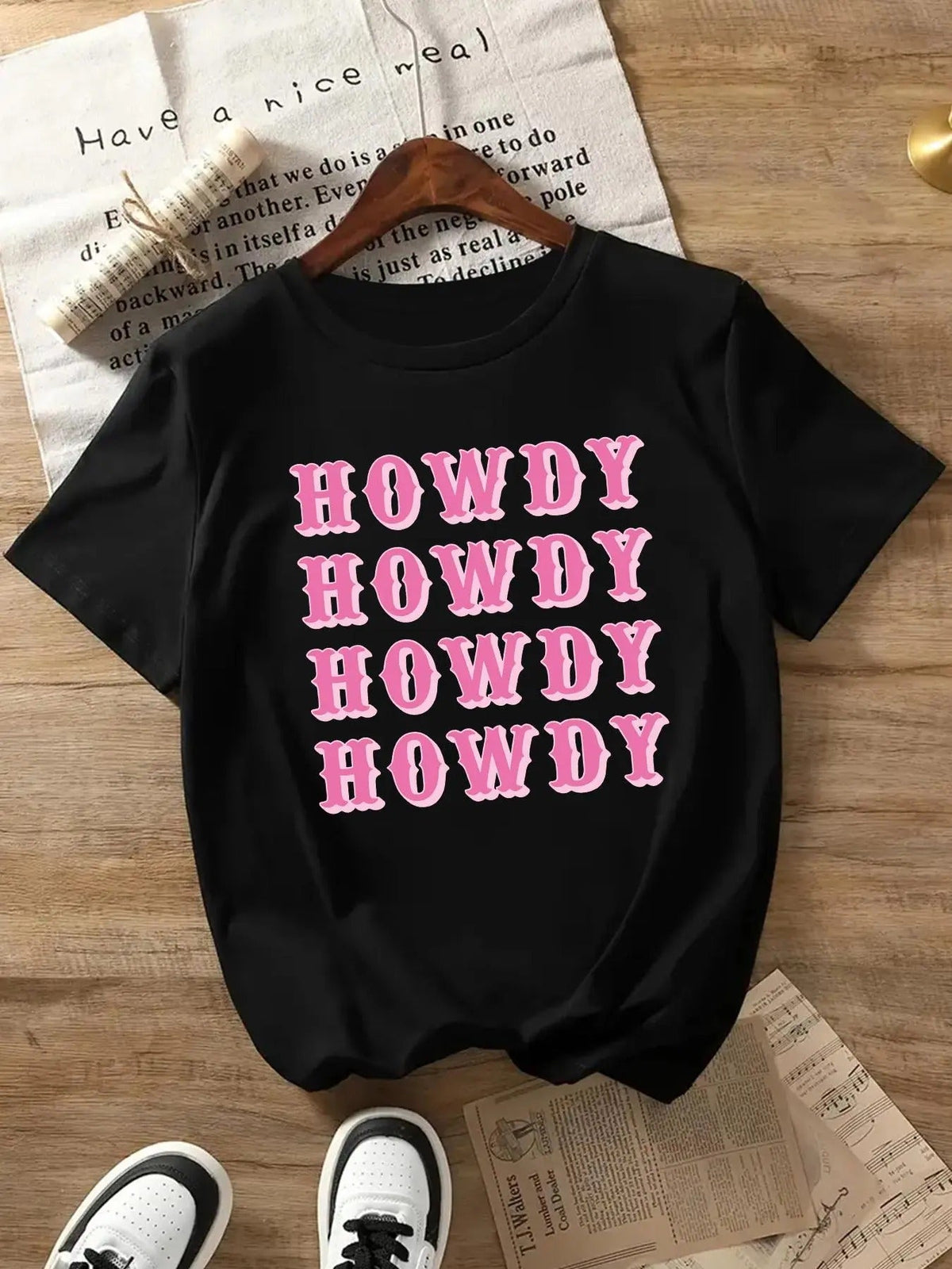 Letter Print Round Neck Crop Casual Crew Neck Short Sleeve Daily Vacation Outdoor Clothes Summer T-Shirts