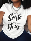 Letter Print Round Neck Casual Short Sleeve Crew Neck Summer Top Daily Wearstyle{N002}14 T-Shirts