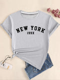 Letter Print Round Neck Casual Short Sleeve Crew Neck Summer Top Daily Wearstyle{N002}9 T-Shirts