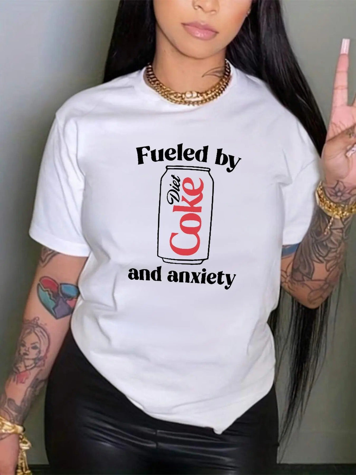 Letter Print Round Neck Casual Crew Neck Short Sleeve Daily Vacation Outdoor Clothes Summerstyle{N002}2 T-Shirts