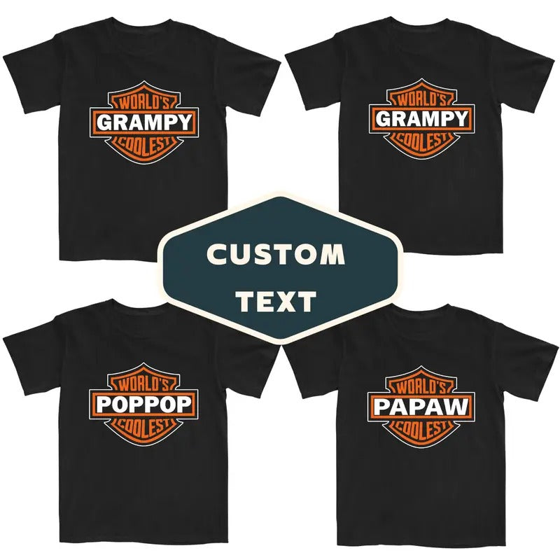 World'S Coolest Grandpa Nickname Motorcycle Dad Shirt Grandkids T-Shirts