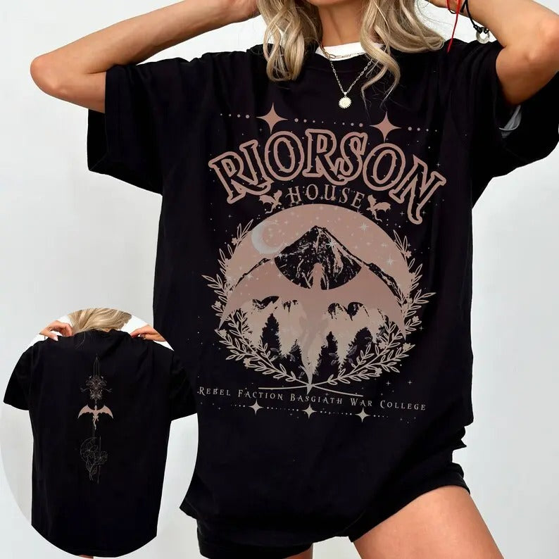 Xaden Ri0rson House Shirt Basgiath War College Shirt Fourth Wing Shirt Iron Flame Shirt Dragon Rider Rebecca Yarros (1) T-Shirts