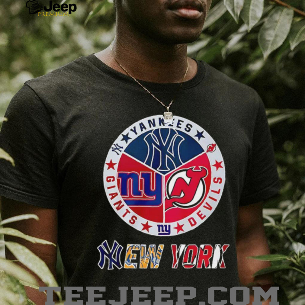 Yankees Giants Devils New York sports team logos shirt