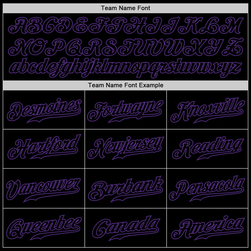 Custom Black Black-Purple Authentic Skull Fashion Baseball Jersey