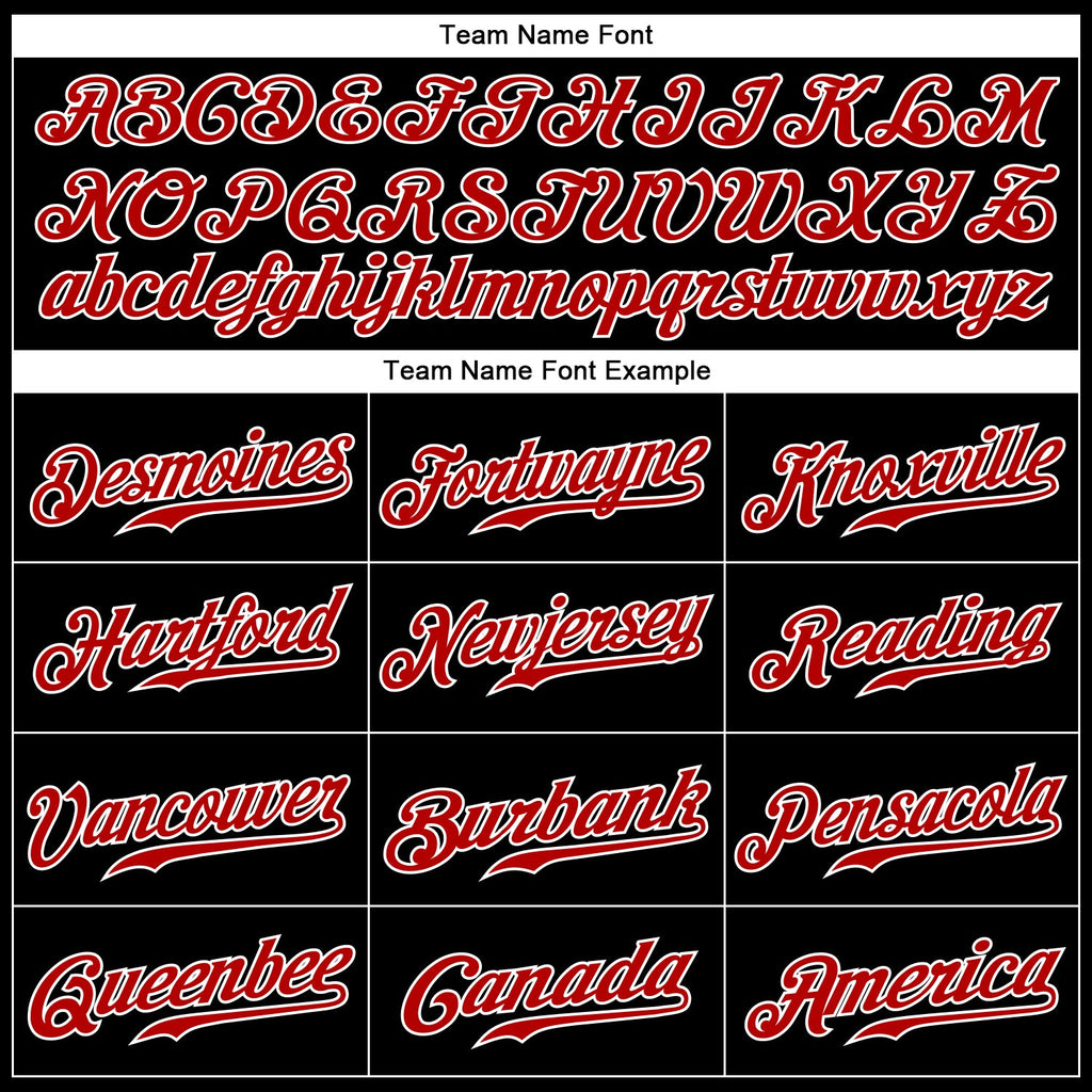 Custom Black Red-White 3D Pattern Design Multicolor Authentic Baseball Jersey