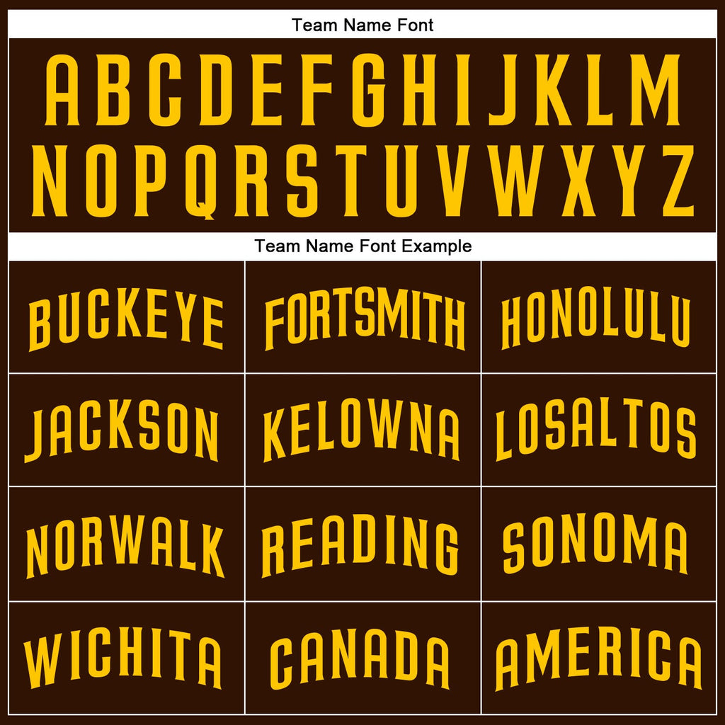 Custom Brown Gold Authentic Baseball Jersey