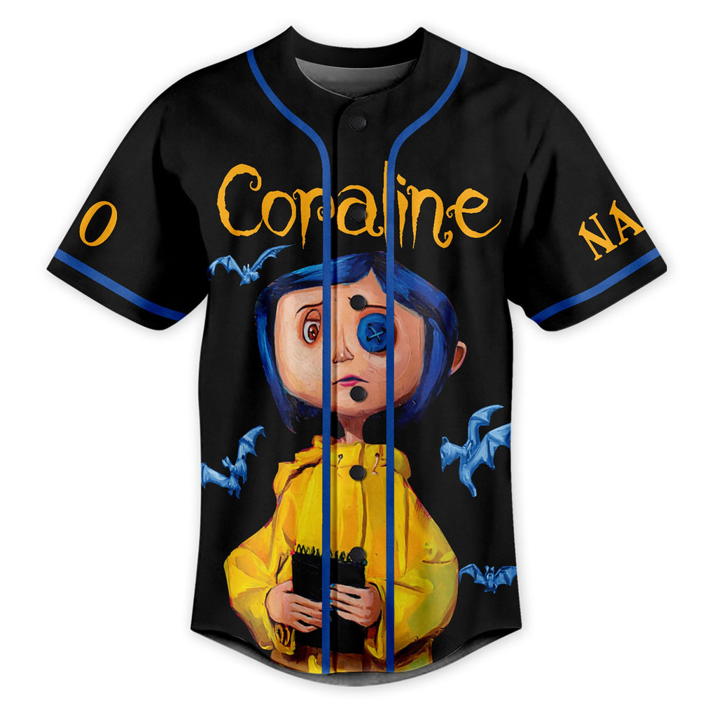 Custom Coraline Classic Be Careful What You Wish For Baseball Jersey