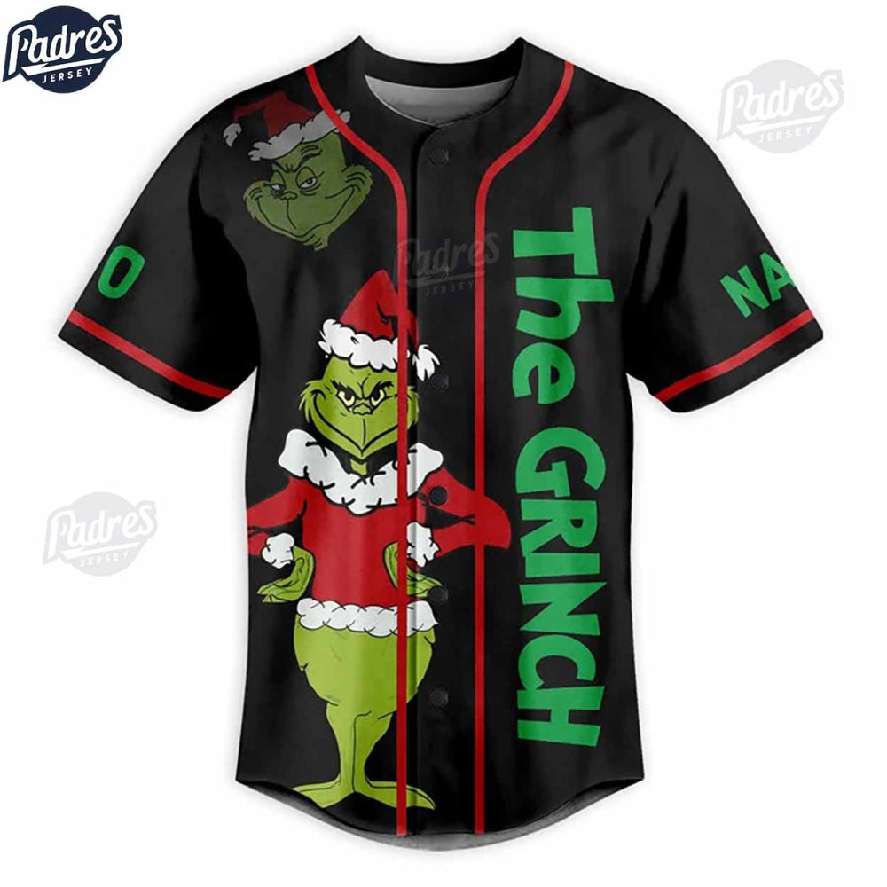 Custom Grinch Christmas Baseball Jersey - Bafud