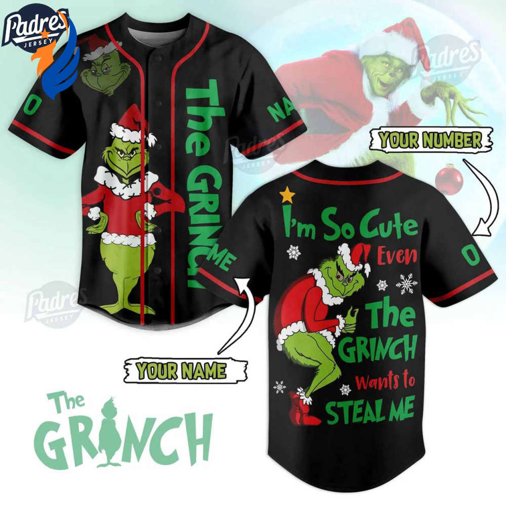 Custom Grinch Christmas Baseball Jersey - Bafud
