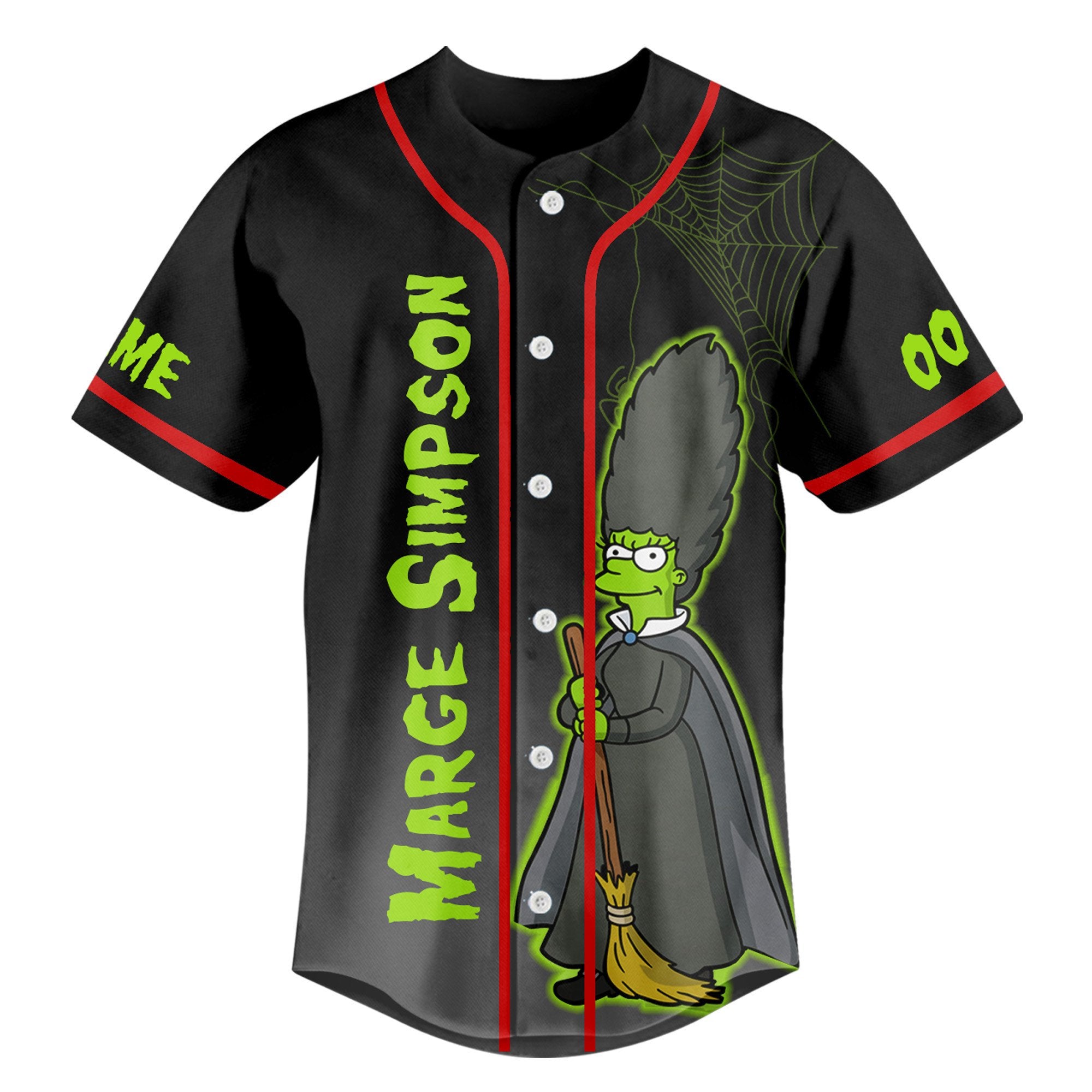 Custom Marge Simpson Halloween Eve Baseball Jersey