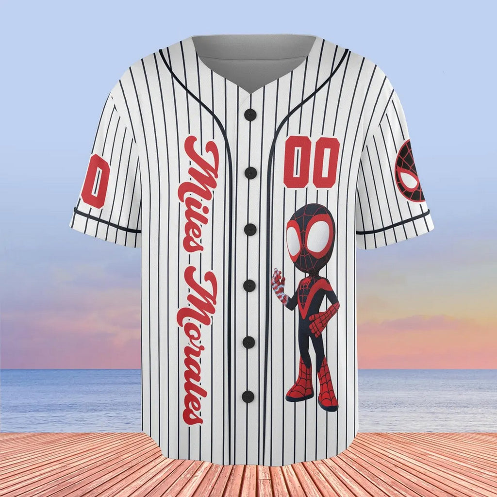 Custom Name And Number Miles Morales Spiderman Baseball Jersey