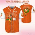 Custom Name And Number Orange Bird Striped Simple Orange Baseball Jersey